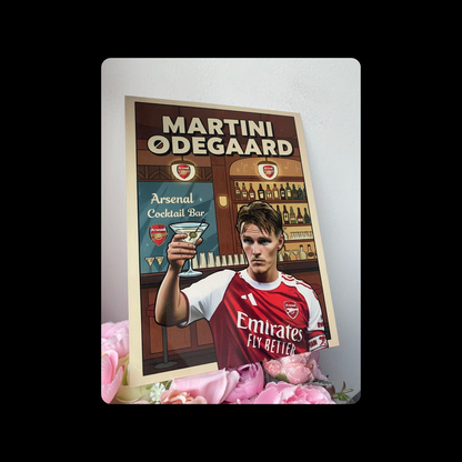 Arsenal Martini Odegaard Metal Bar Sign 15cm x 20cm