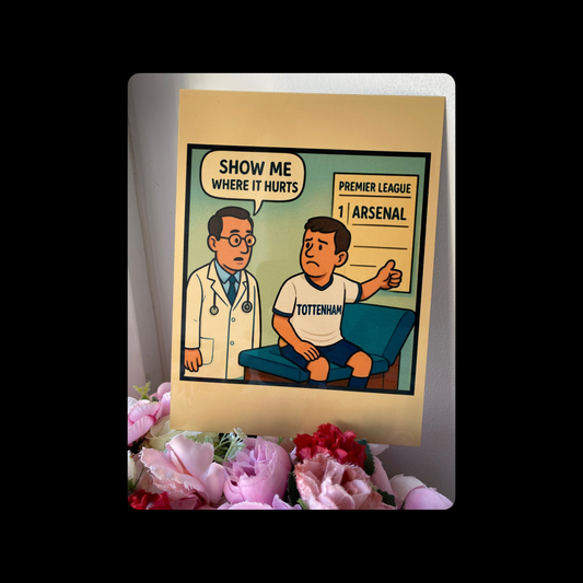 Arsenal Show Me Where It Hurts Metal Bar Sign 15cm x 20cm