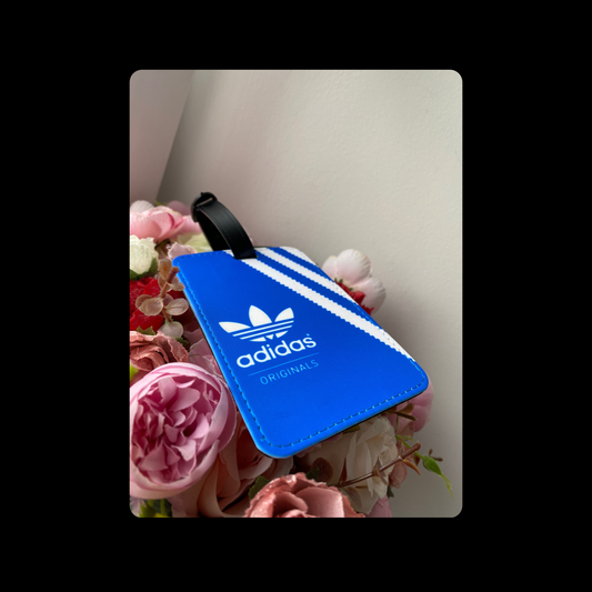 Adidas Originals Blue & White Shoebox Style PU Material Luggage Tag