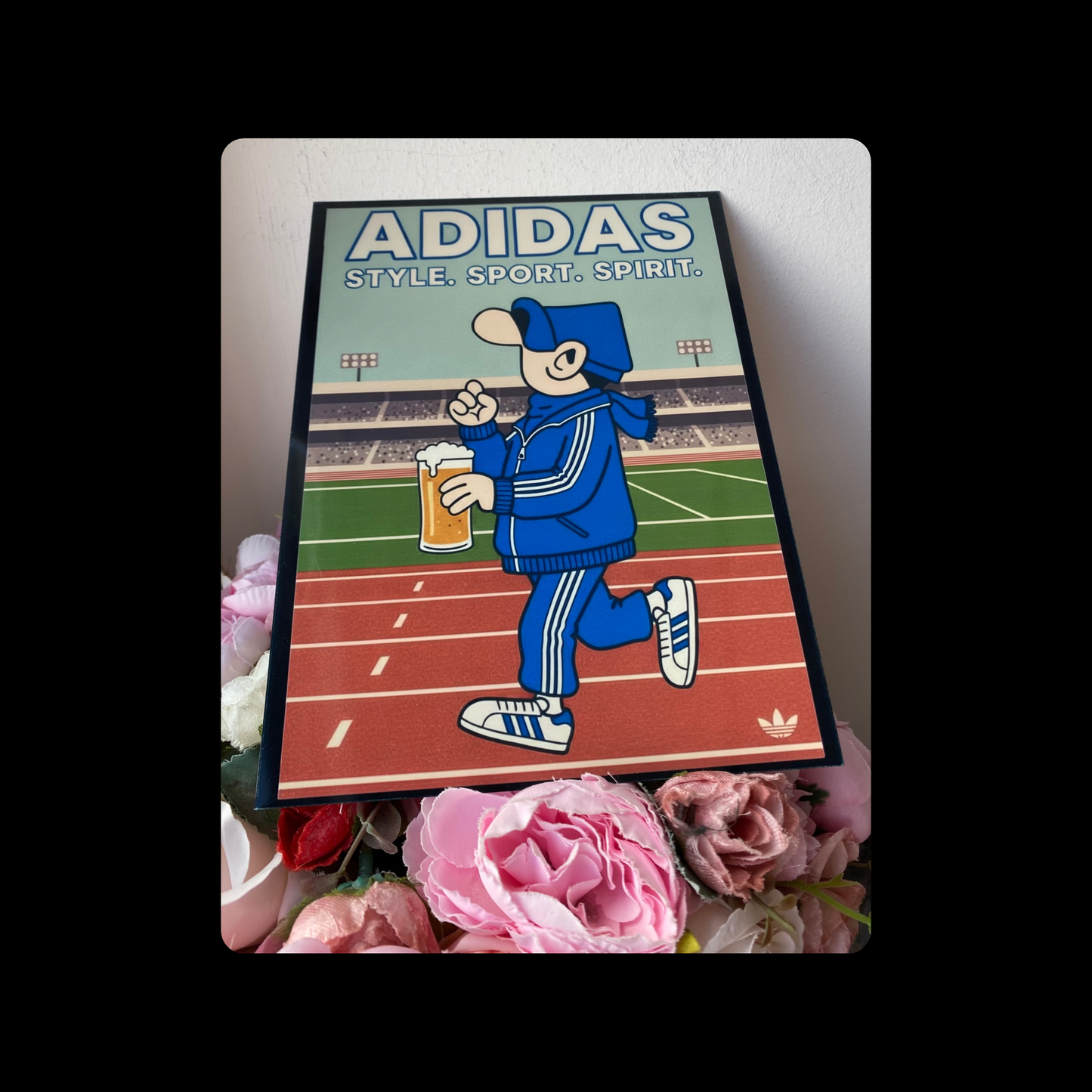 Adidas Andy Capp Style. Sport. Spirit Lager Metal Bar Sign 15cm x 20cm