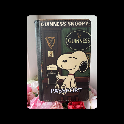 Snoopy Guinness PU Material Passport Holder
