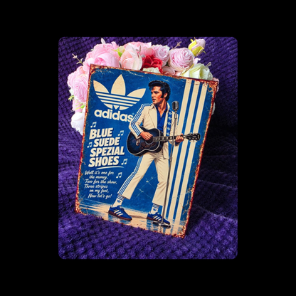 Adidas Elvis Presley Metal Bar Sign 15cm x 20cm