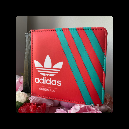 Adidas Originals Red, White & Green Shoebox Style PU Liverpool Colours Material Wallet
