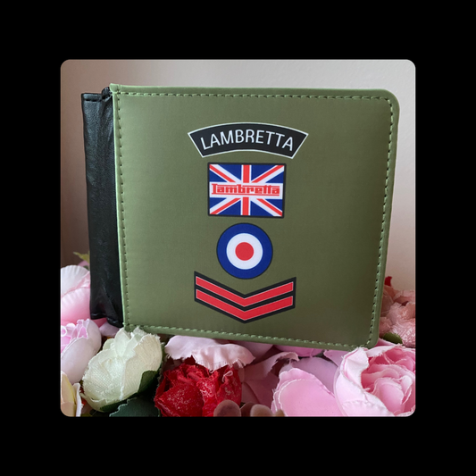 Lambretta M65 Fishtail Parka Classic Green Retro Patch PU Material Wallet