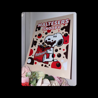 Snoopy Maltesers Metal Bar Sign 15cm x 20cm