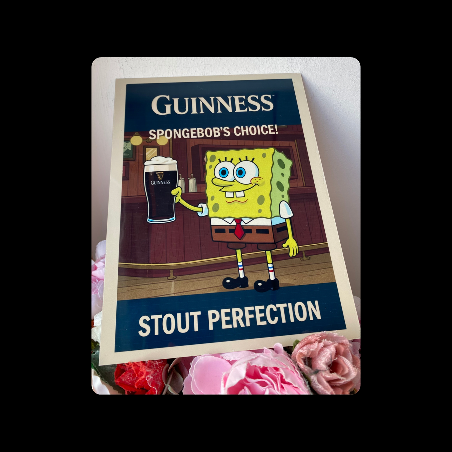 SpongeBob Guinness Metal Bar Sign 15cm x 20cm