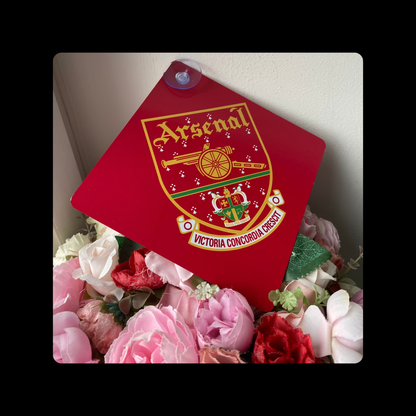 Arsenal 2001-2002 Badge Window Sign 14cm x 14cm (Includes Suction Hook)