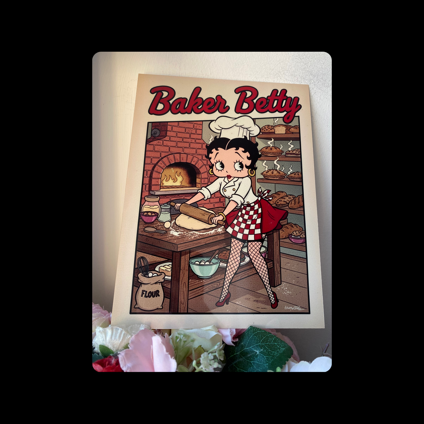 Betty Boop Baker Metal Bar Sign 15cm x 20cm