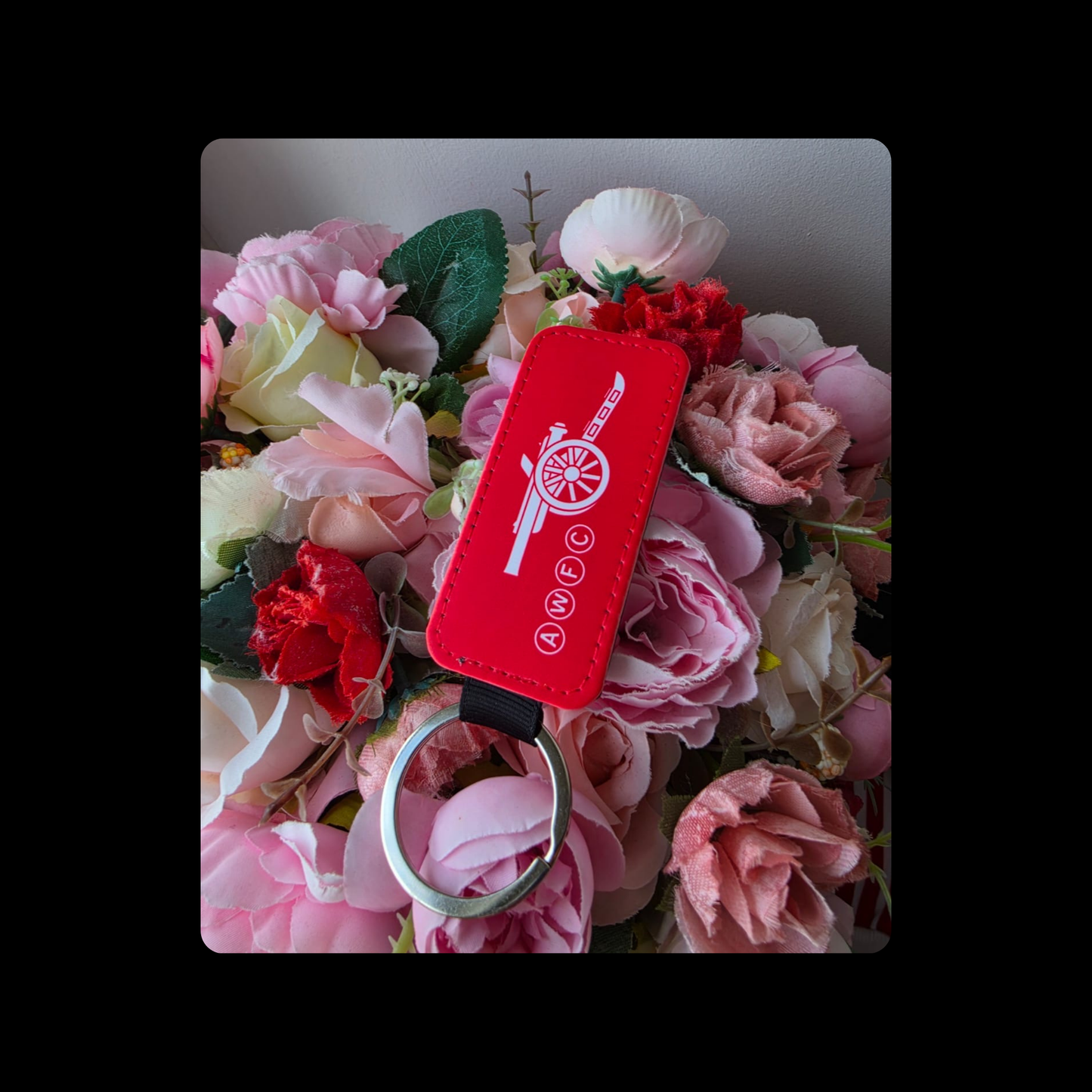 Arsenal AWFC Red & White 1978-1979 Badge Rectangular Keyring 4cm x 8cm