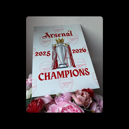 Arsenal Champions Current Badge Metal Bar Sign 15cm x 20cm