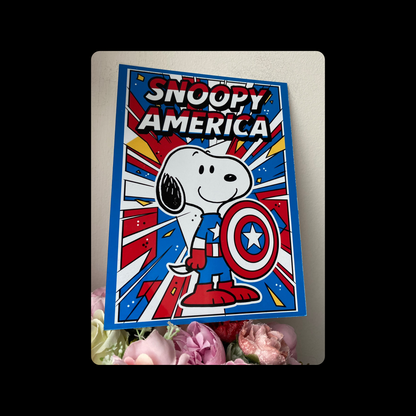 Snoopy America Metal Bar Sign 15cm x 20cm