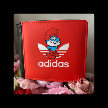 Adidas Papa Smurf Red PU Material Wallet & Keyring