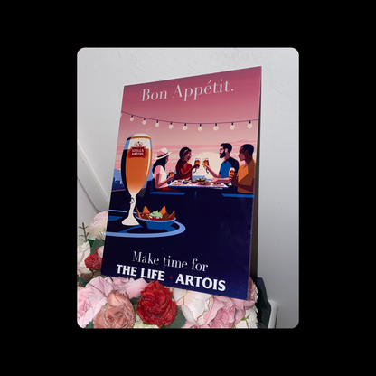 Stella Artois Bon Appetite Make Time For The Life Metal Bar Sign 15cm x 20cm