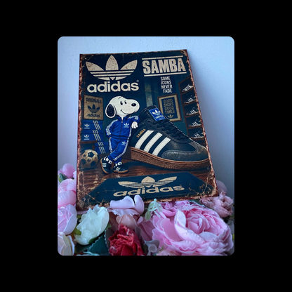 Snoopy Adidas Samba Metal Bar Sign 15cm x 20cm