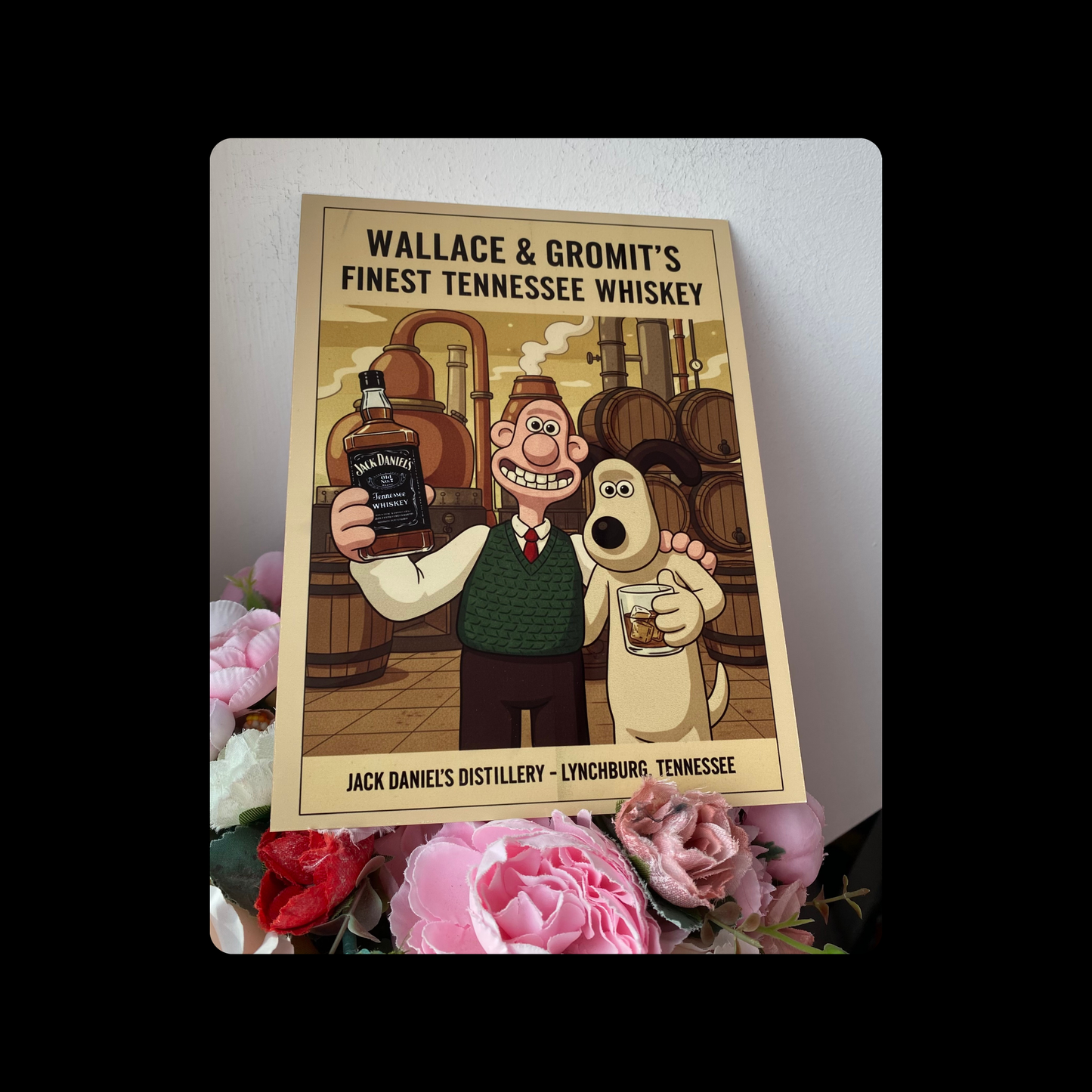 Wallace & Gromit Jack Daniel’s Whiskey Metal Bar Sign 15cm x 20cm
