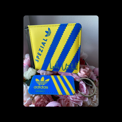 Adidas Spezial Leeds United Yellow & Blue PU Material Wallet & Keyring