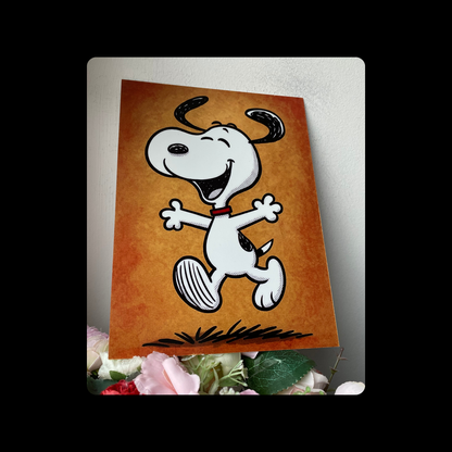 Snoopy Smiley Metal Bar Sign 15cm x 20cm