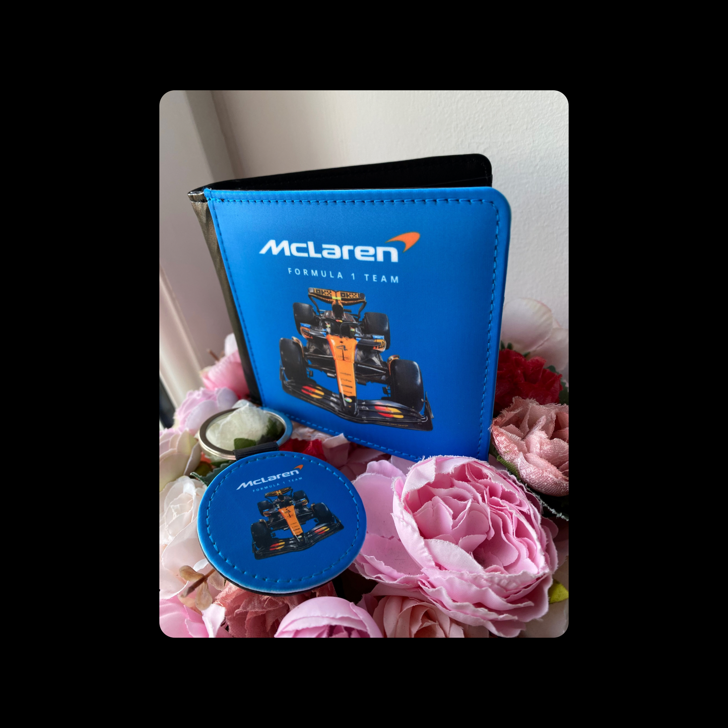 McLaren F1 Racing Car Blue PU Material Wallet & Keyring