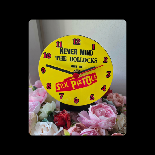 Sex Pistols Never Mind The Bollocks Round MDF Desk Clock 12.7cm (5")