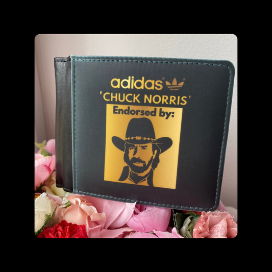 Adidas Endorsed By Chuck Norris Black & Gold PU Material Wallet
