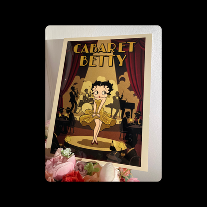 Betty Boop Cabaret Metal Bar Sign 15cm x 20cm