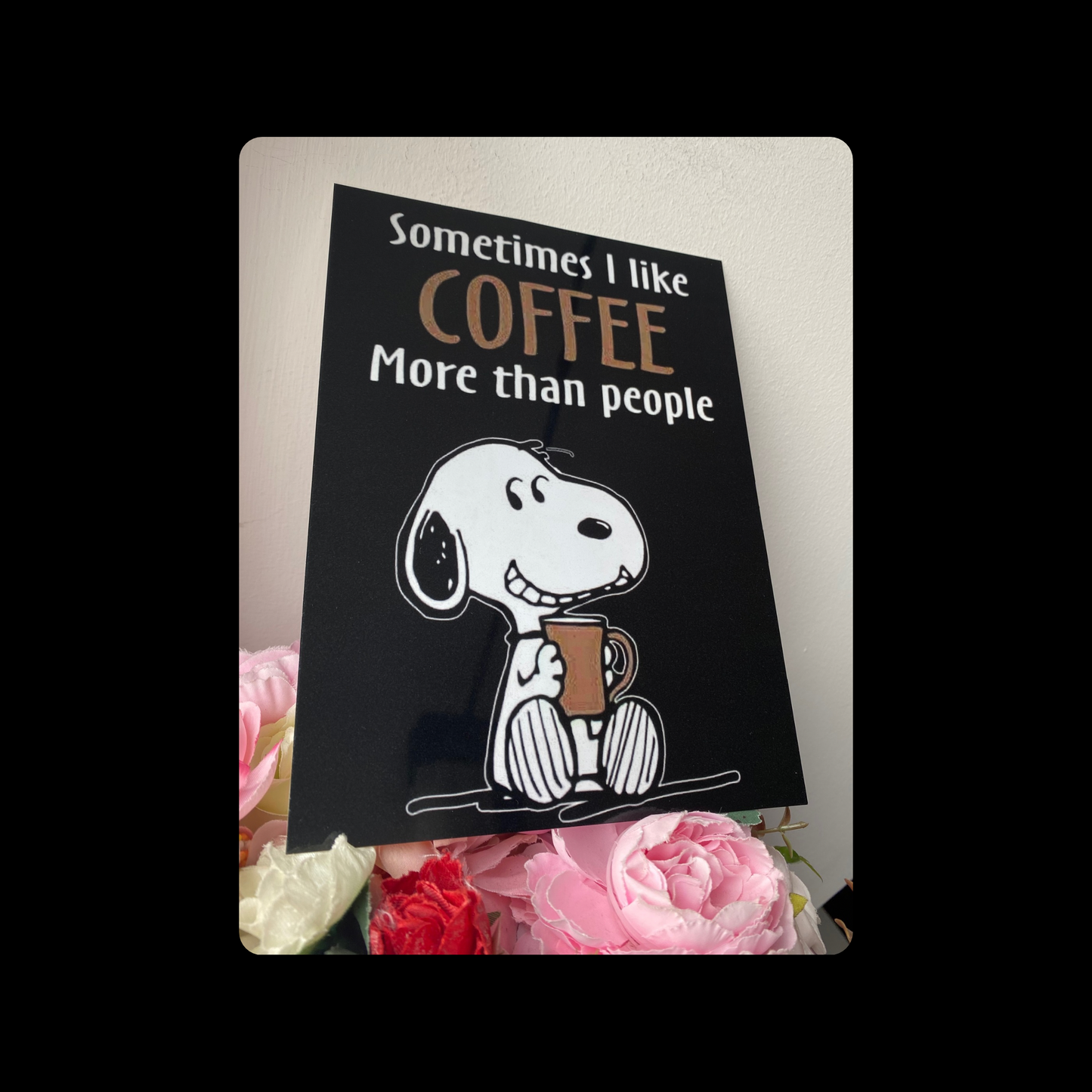 Snoopy Coffee Metal Bar Sign 15cm x 20cm