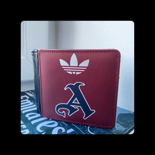 Arsenal Adidas Gothic A Burgundy PU Material Wallet 10cm x 9.5cm