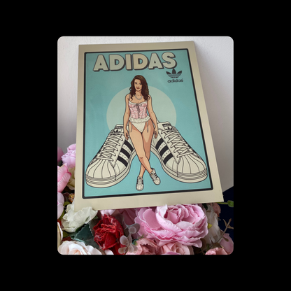 Adidas Superstars Pin Up Girl Metal Bar Sign 15cm x 20cm