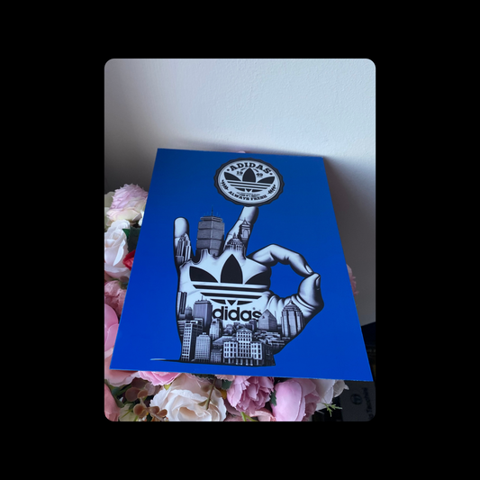 Adidas Always Fresh City Hand Blue Metal Bar Sign 15cm x 20cm