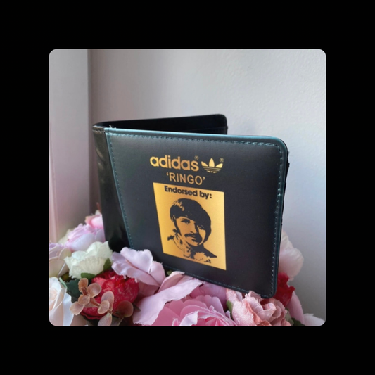 Adidas Endorsed By The Beatles Ringo Starr Black & Gold PU Material Wallet