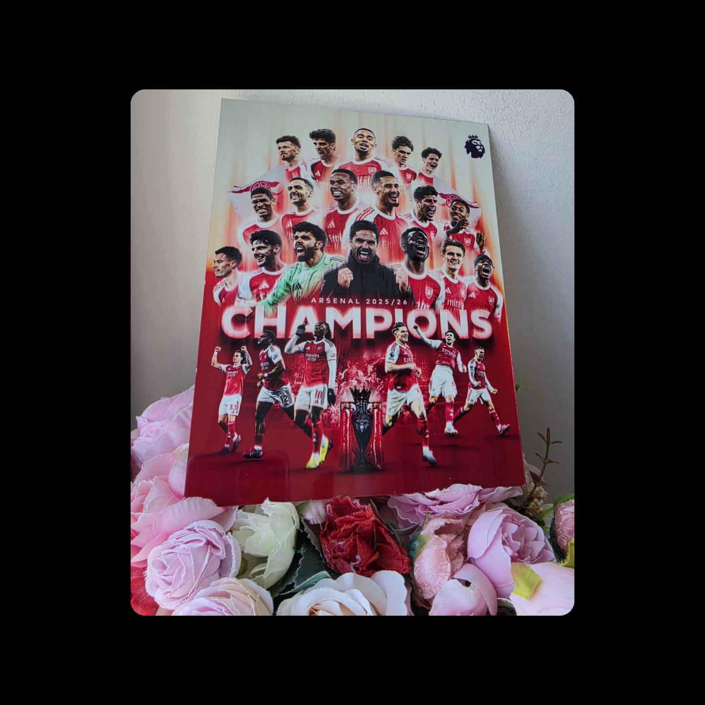 Arsenal Team Champions Metal Bar Sign 15cm x 20cm