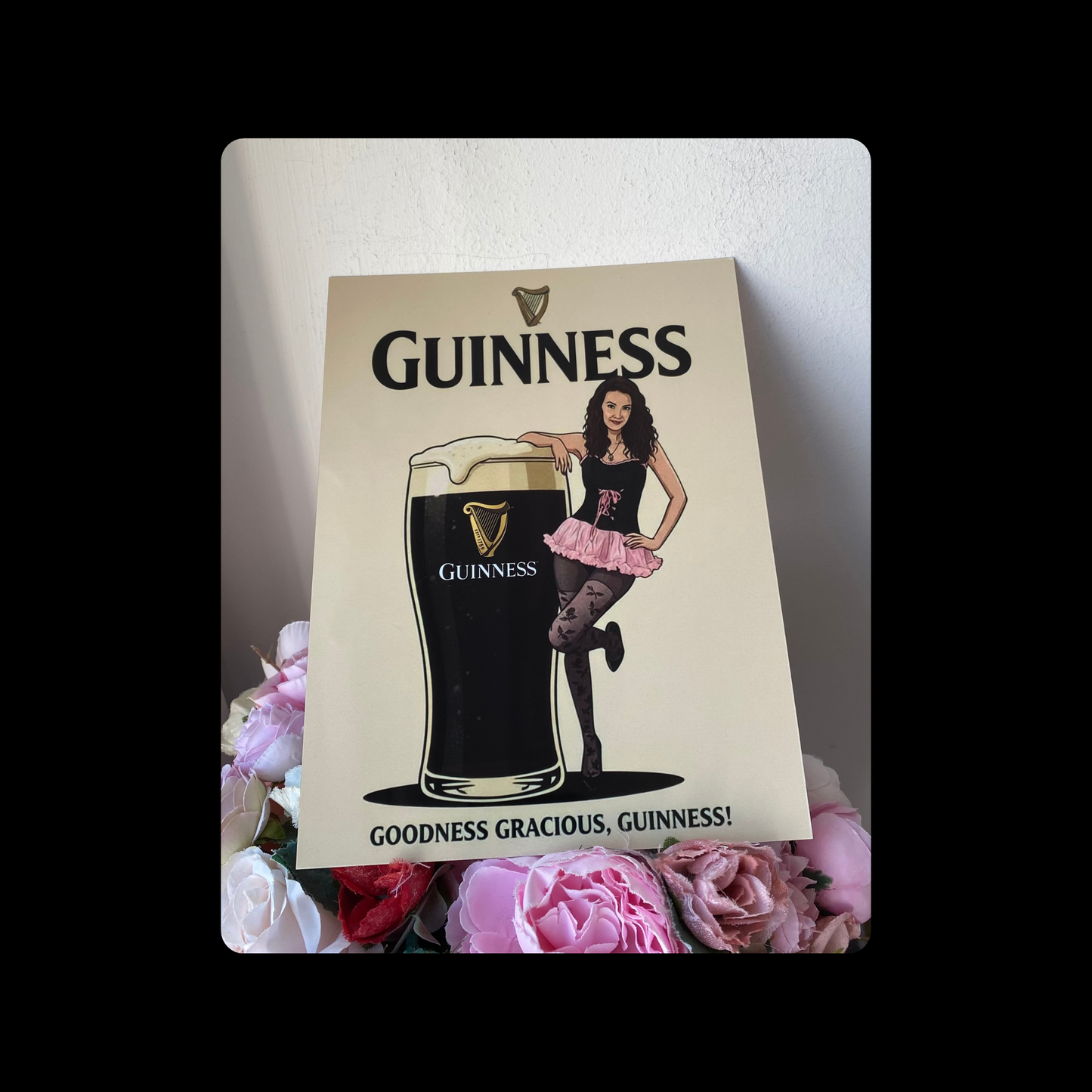 Guinness Goodness Gracious, Guinness! Pin Up Girl Metal Bar Sign 15cm x 20cm