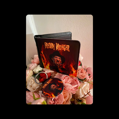 Freddy Krueger Fire PU Material Wallet & Keyring