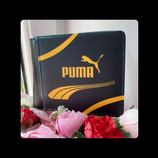 Puma Black and Yellow PU Material Wallet