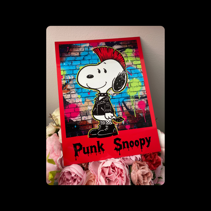 Snoopy Punk Metal Bar Sign 15cm x 20cm