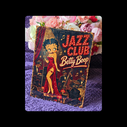Betty Boop Jazz Club Metal Bar Sign 15cm x 20cm