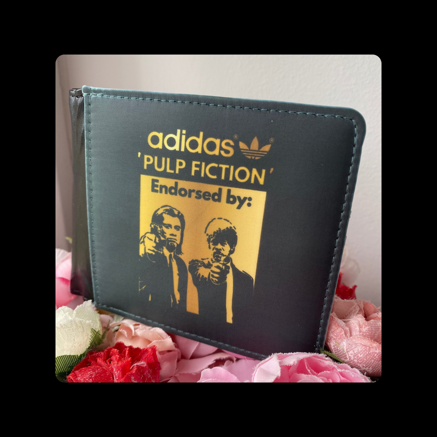 Adidas Endorsed By Pulp Fiction Black & Gold PU Material Wallet