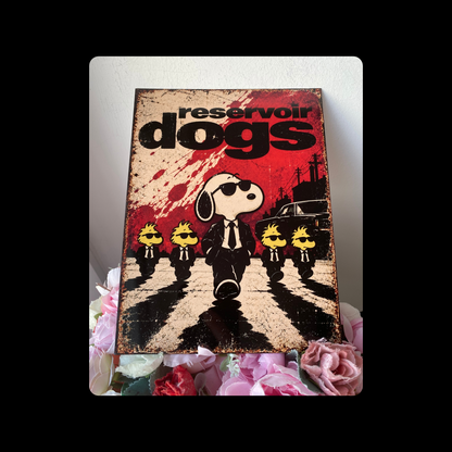 Snoopy Reservoir Dogs Metal Bar Sign 15cm x 20cm