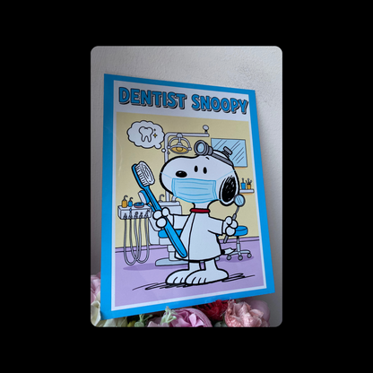 Snoopy Dentist Metal Bar Sign 15cm x 20cm
