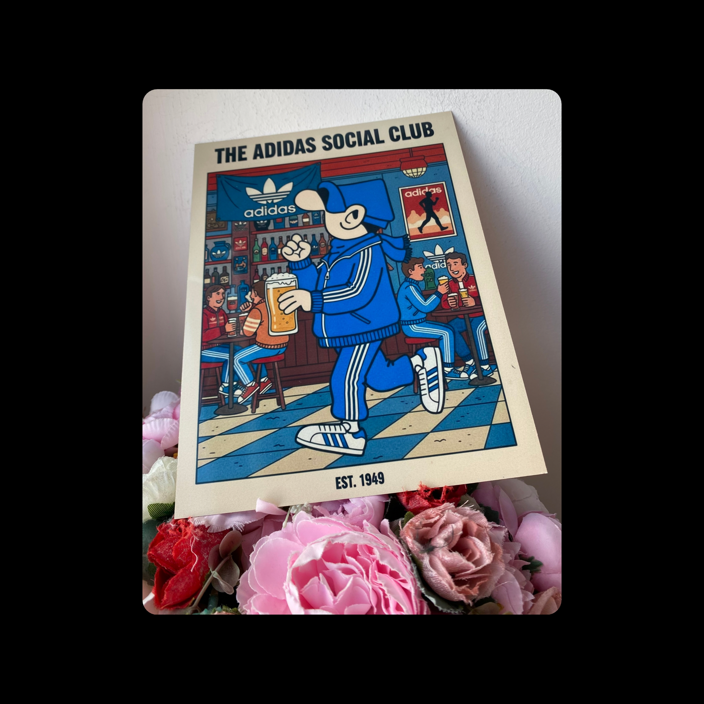 Adidas Andy Capp Social Club Lager Metal Bar Sign 15cm x 20cm
