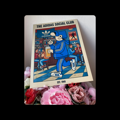 Adidas Andy Capp Social Club Lager Metal Bar Sign 15cm x 20cm
