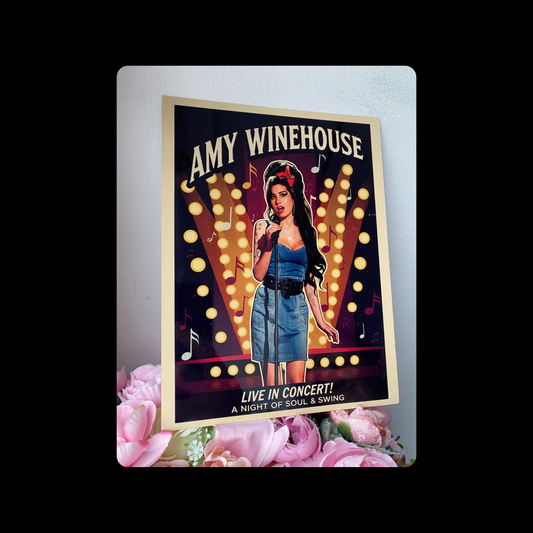 Amy Winehouse Metal Bar Sign 15cm x 20cm