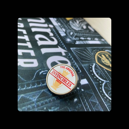 Arsenal Invincibles Red Text Round Pin Badge 20mm