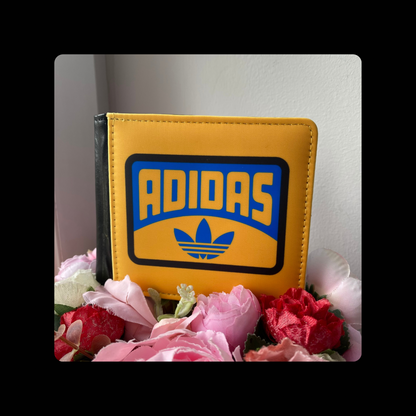 Adidas Retro Yellow PU Material Wallet 10cm x 9.5cm