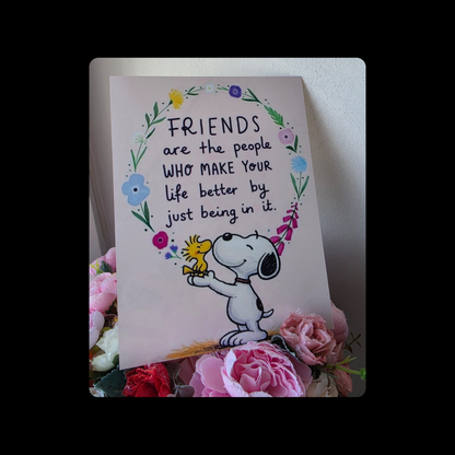 Snoopy Friends Metal Bar Sign 15cm x 20cm
