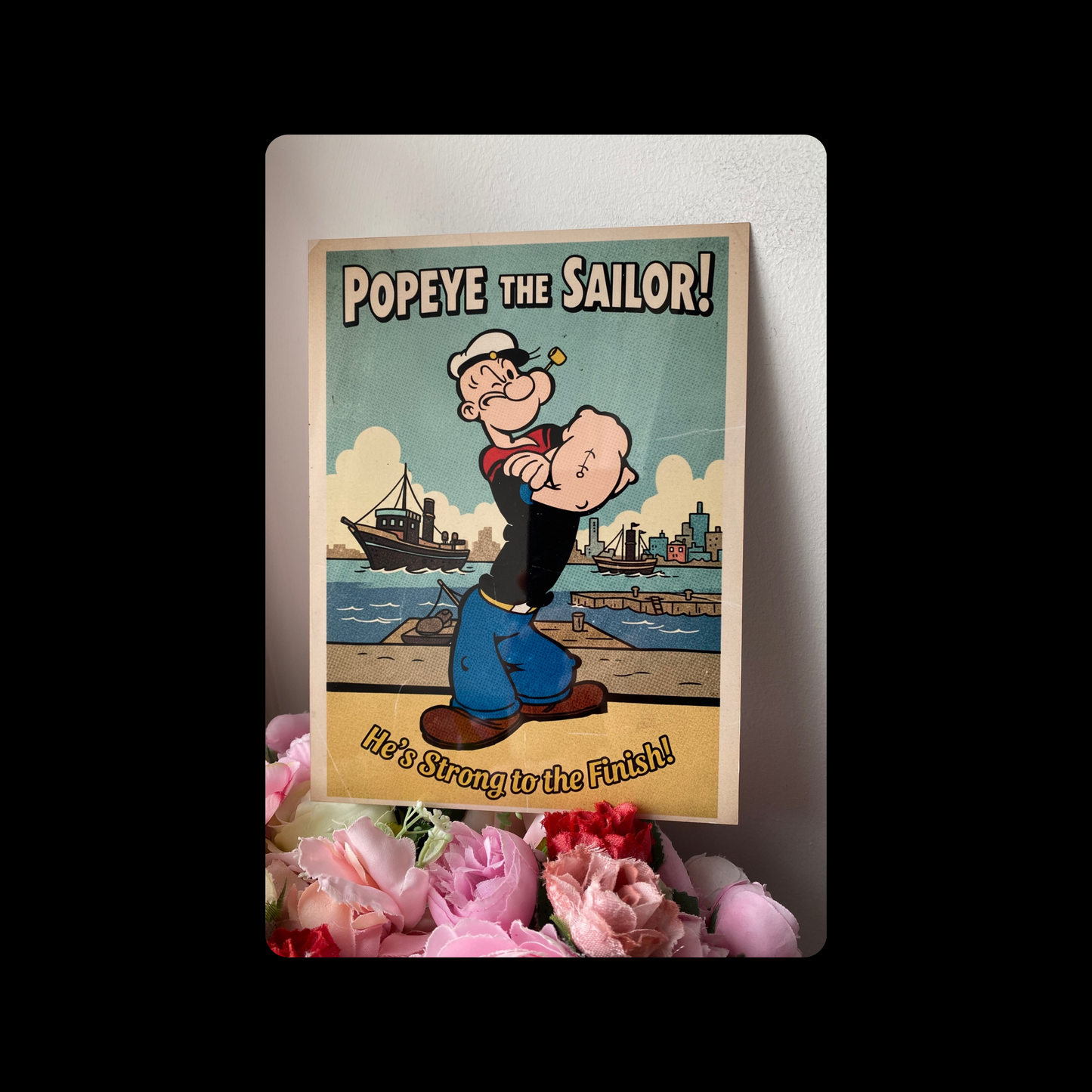 Popeye The Sailor Metal Bar Sign 15cm x 20cm