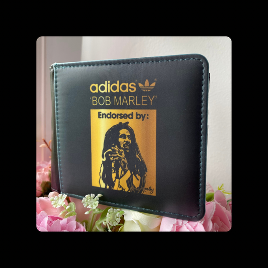 Adidas Endorsed By Bob Marley Black & Gold PU Material Wallet