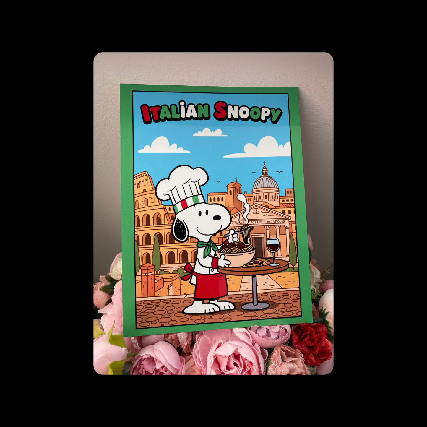 Snoopy Italian Metal Bar Sign 15cm x 20cm