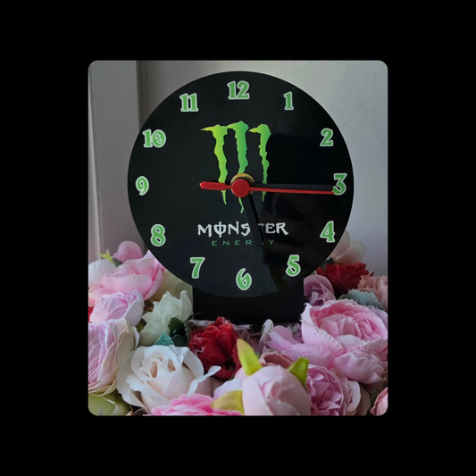 Monster Energy Drink Round MDF Desk Clock 12.7cm (5")