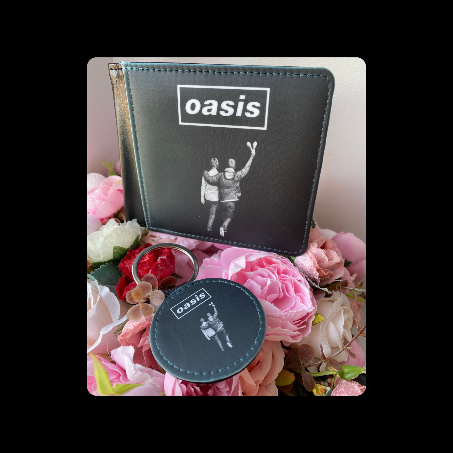 Oasis Liam & Noel Gallagher PU Material Wallet & Keyring